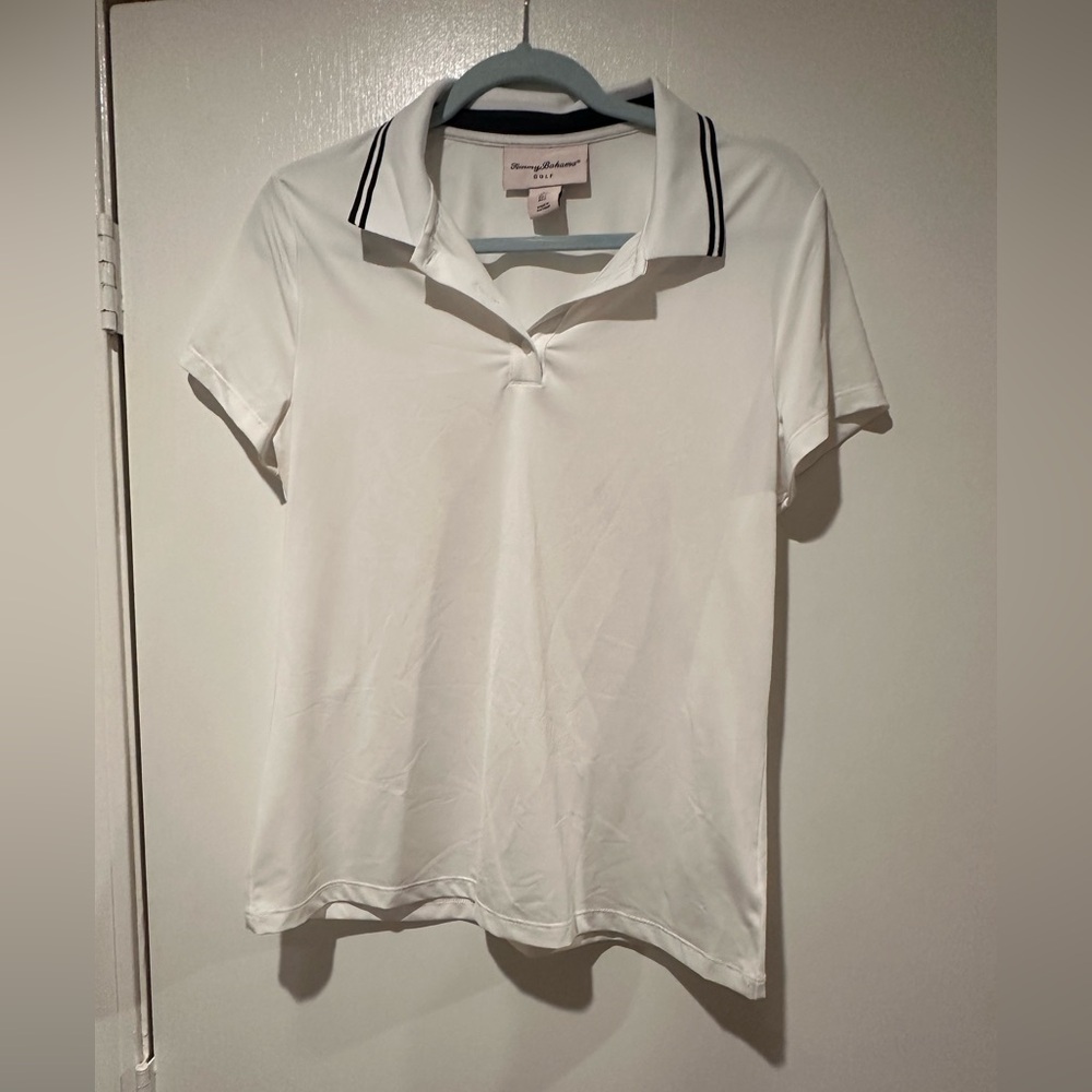 Tommy Bahama White Fitted Polo T-Shirt Short Sleeve